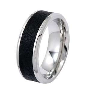  8MM Stainless Steel Wedding Ring For Men With Black Plated 