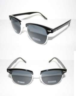 Wayfarer Soho Sunglasses black White Metal Shades Clubmaster Vintage 