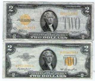 RED Seal US Notes Set 1928D & 1953 Nice Notes Here *WOW* L@@KIE 