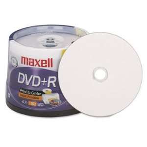  Inkjet Printable DVD+R Discs, 4.7GB, 16x, Spindle, White 