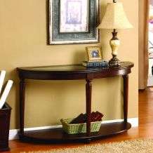Crescent Glass top Console/ Sofa/ Entry Way Table  