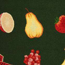 Hand hooked Fruits Hunter Green Wool Rug (53 x 83)  