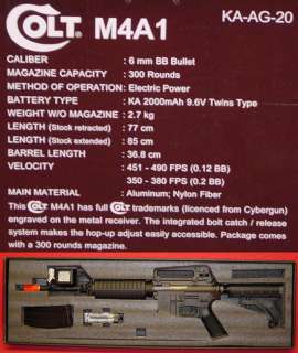   COLT M4A1 ka ag 20 FULL METAL King Arms #18970 Black M4 490fps AIRSOFT