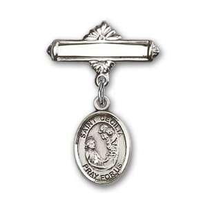  Baby Badge with St. Cecilia Charm and Polished Badge Pin St. Cecilia 