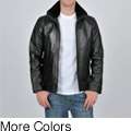 Knoles & Carter Mens Leather Stand Collar Jacket 