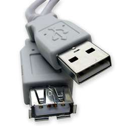 Grey 3 foot USB Extension Cable  