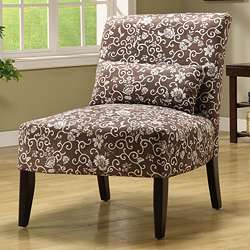 Neiman Brown Fabric Accent Chair with Pillow  