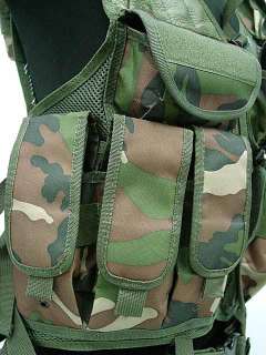 SWAT Airsoft Tactical Hunting Combat Vest Camo Woodland  
