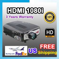   HD Projector LUMENS HDMI Home Theatre for WII PS3 DVD XBOX36 TV  