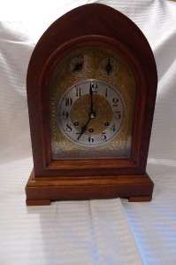 Antique Gustav Becker Mantel Clock Art Deco   Chimes   Germany 1910 