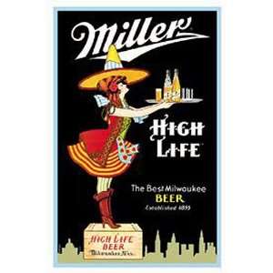  Miller Beer High Life Server Metal Tin Sign Nostalgic 
