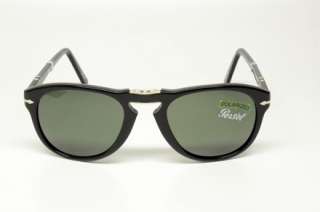   /58 SUNGLASSES BLACK PLASTIC FORDABLE GREEN POLARIZED AUTH 714  