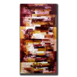 Canvas Purple and Orange Abstract Painting (Indonesia)  
