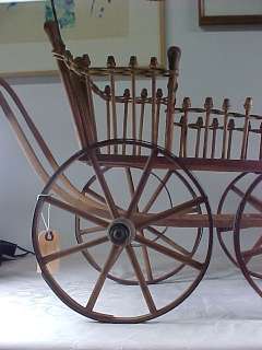 Antique Victorian Baby Carriage Stroller & Lace Canopy  