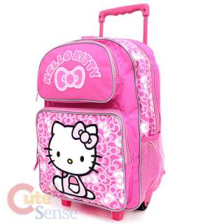 Sanrio Hello Kitty School Roller Backpack Rolling Bag Pink Bows 2