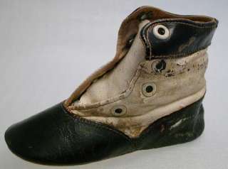 detailed view of Antique Victorian Childs Baby High Top Button Shoes
