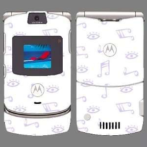  Motorola V3 Music Notes & Eyes Skin 22156 Cell Phones 