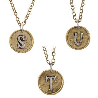 Waxing Poetic Silver and Goldtone Novella Initial Charm Necklace 