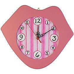 Kiss Me Pink Wall Clock  