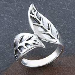 Sterling Silver Leaf Design Ring (Thailand)  