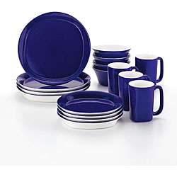   Ray 16 piece Round and Square Blue Dinnerware Set  