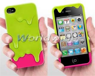 For iPhone 4G 4S Polymer 3D Melt Melting ice Cream Skin Hard Case 