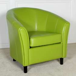 Sherri Lime Green Bonded Leather Chair  