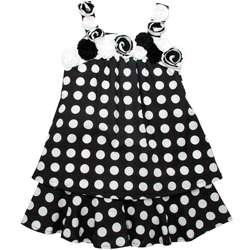 Beetlejuice London Girls Black and White Polka Dot Dress   