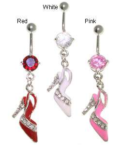 Navel Ring with High Heel Dangles  