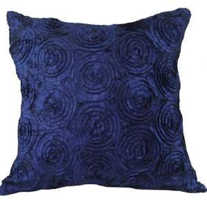  Concentric Blue Circles 16x16 Decorative Silk Throw 