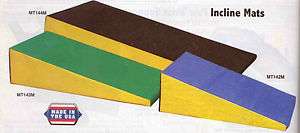 Gymnastic Incline Mats Made In The U.S.A. Varying Sizes and Colors 