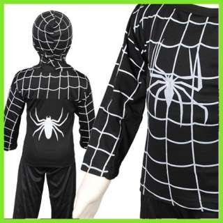 KD204 Black Spiderman costume Boys Party Halloween carnival Outfit 