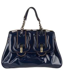 Fendi Large Blue Patent B.Fendi Buckle Handbag  