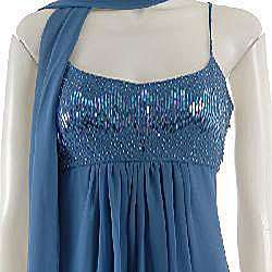 Cachet Womens Baby Blue Pebble Chiffon Dress  