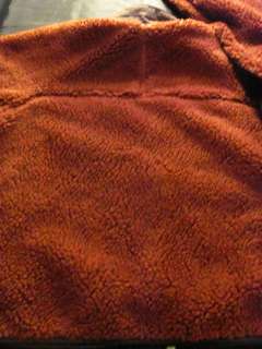 PATAGONIA mens LARGE Brick Red WOOLY FLEECE Zip Front Jacket #23024F4 
