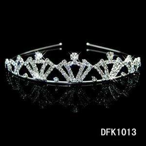 New Wedding Bridal Rhinestone crystal veil tiara crown headband 1013 