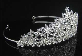 Wedding/Bridal crystal veil tiara crown headband CR185  