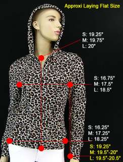 New Womens Animal Cheetah Print Hoodie Jacket Casual Ladies Long 