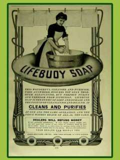 1902 LIFEBUOY SOAP ART NOUVEAU VINTAGE PRINT AD  