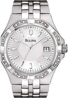 96E106 Bulova Mens Watch Dress Diamonds  