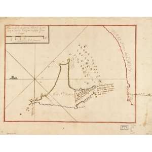  1700s map of Chile, Santa Maria Island, Biobio