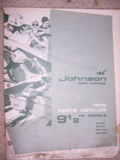 1970 Johnson Motor Parts Catalog Sea Horse 9 1/2 HP M  