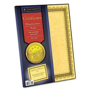  Gold Parchment Certificates, 24#, 25/Pack Electronics