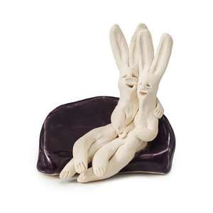  Bunny Couple on Couch Sculpture