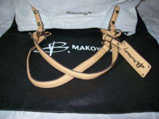 Makowsky Metallic Silver Embossed Pocket Satchel Tote Handbag  