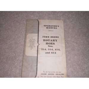 Operators Manual John Deere rotary hoes # 214, 314, 414 