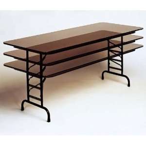  Adjustable Height Folding Table 30 x 72 Medium Oak Top 