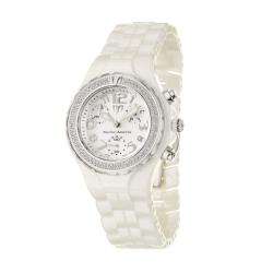 TechnoMarine Womens Ceramic White Quartz Diamond Watch   