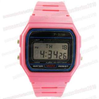 Cute Pink PVC Band Girls Digital Wrist Watch M466I  