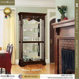   cherry Curio Display Cabinet glass mirror  680 497 Felicia  